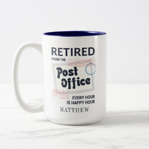 Postbeamter Ruhestand Briefträger Personalisiert Zweifarbige Tasse