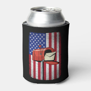 Postbediensteter Vintage-Amerikanische-Flagge-Post Dosenkühler
