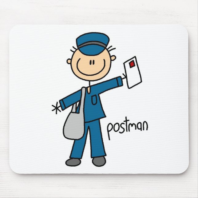 Postboten-Strichmännchen-Mauspad Mousepad (Vorne)