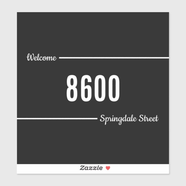 Postbox Decal Black & White Name/Street-Adresse Aufkleber (Blatt)