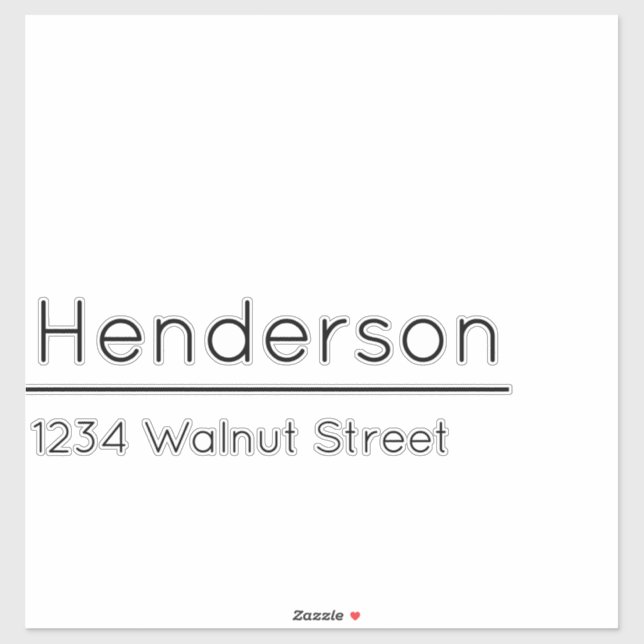 Postbox Decal White and Black Name Street Address Aufkleber (Blatt)