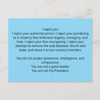 Postcard an Präsident Trump Postkarte