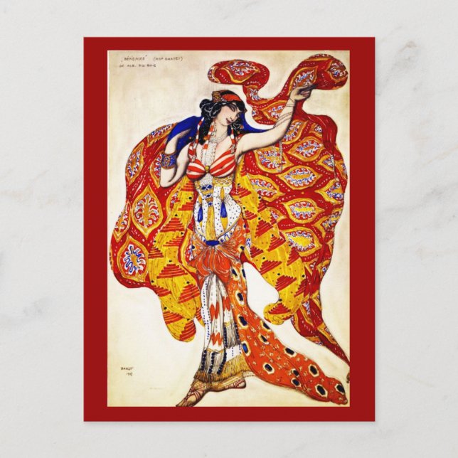 Postcard-Art der Mode-Bakst 31 Postkarte (Vorderseite)