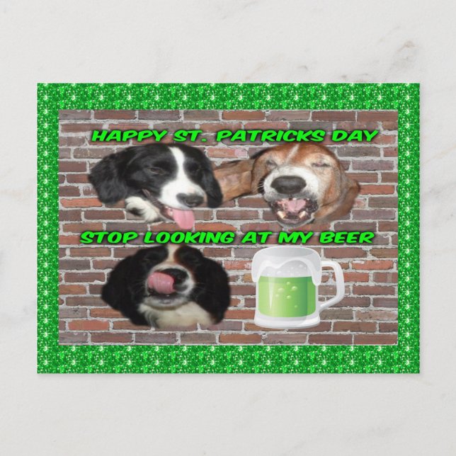 Postcard Basset Hound halten an meinem Bier fest Postkarte (Vorderseite)