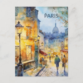 POSTCARD Beautiful Watercolor of Paris Travel Postkarte