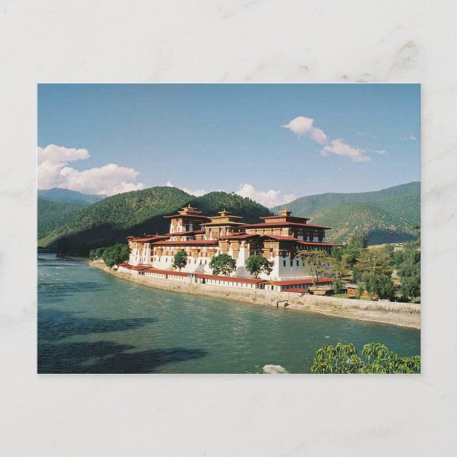 Postcard Bhutan, Punakha Dzong Postkarte (Vorderseite)