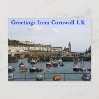 POSTCARD - Boote im Dorfhafen Cornwall Postkarte