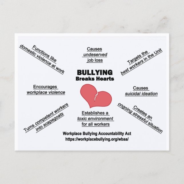 Postcard-Bullying Breaks Hearts Postkarte (Vorderseite)