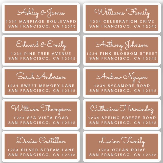 Postcard Calligraphy Wedding Guest Address Labels (Vorderseite)