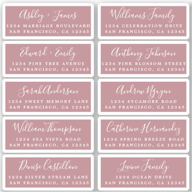Postcard Calligraphy Wedding Guest Address Labels (Vorderseite)