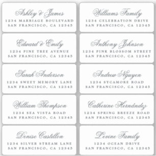Postcard Calligraphy Wedding Guest Address Labels