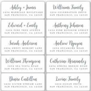 Postcard Calligraphy Wedding Guest Address Labels