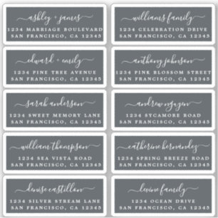 Postcard Calligraphy Wedding Guest Address Labels