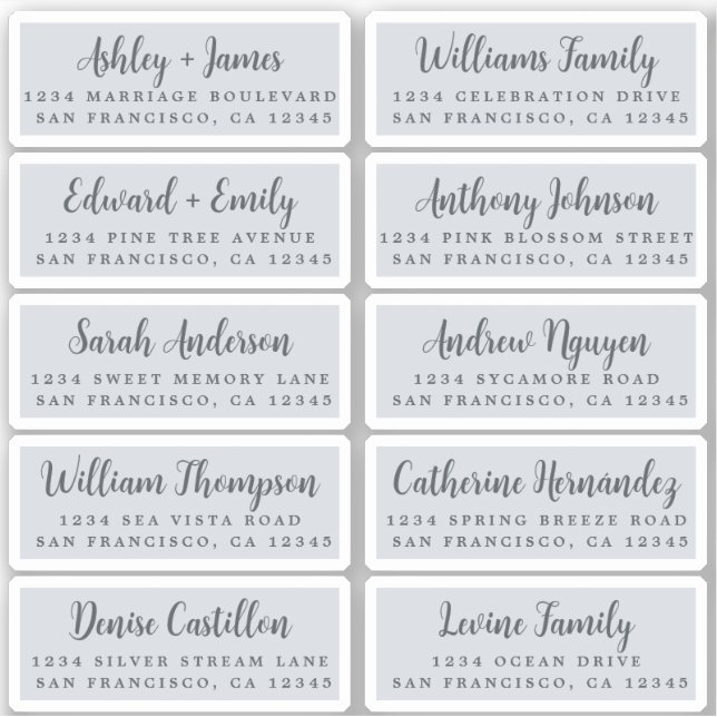 Postcard Calligraphy Wedding Guest Address Labels (Vorderseite)