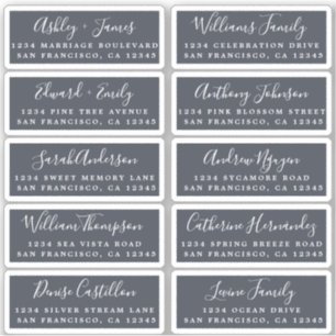 Postcard Calligraphy Wedding Guest Address Labels