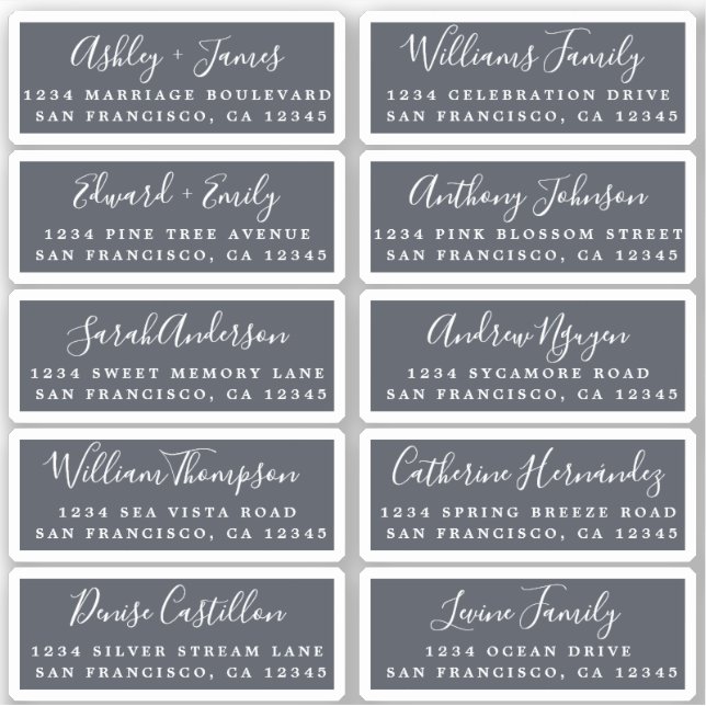Postcard Calligraphy Wedding Guest Address Labels (Vorderseite)