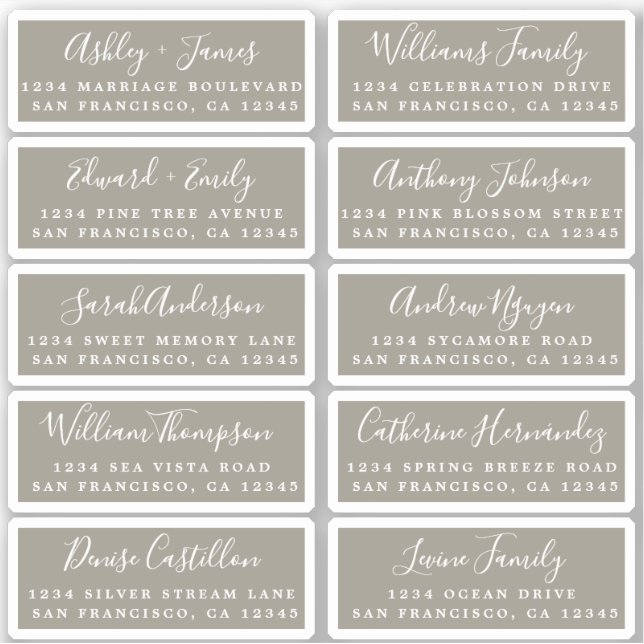 Postcard Calligraphy Wedding Guest Address Labels (Vorderseite)