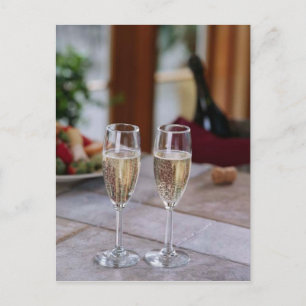POSTCARD CHAMPAGNE FÜR ZWEI POSTKARTE