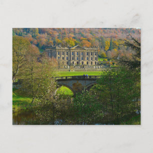 Postcard Chatsworth House and Bridge, England Postkarte