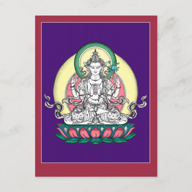 POSTCARD Chenrezig / Avalokiteshvara Postkarte (Vorderseite)