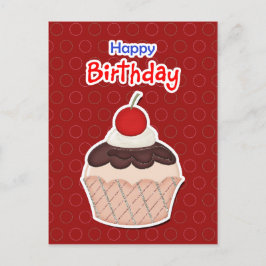Postcard, Cupcake -, Happy Birthday Einladungspostkarte