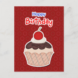 Postcard, Cupcake -, Happy Birthday Einladungspostkarte