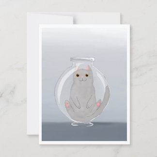 Postcard - Cute Cat in Glass Postkarte