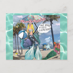 Postcard - der Strand fixiert alles Postkarte
