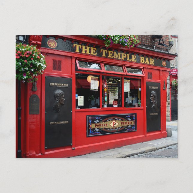 Postcard des Red Temple Bar pub in Dublin Postkarte (Vorderseite)
