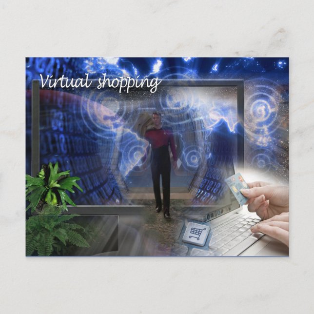 Postcard des virtuellen Shoppers Postkarte (Vorderseite)