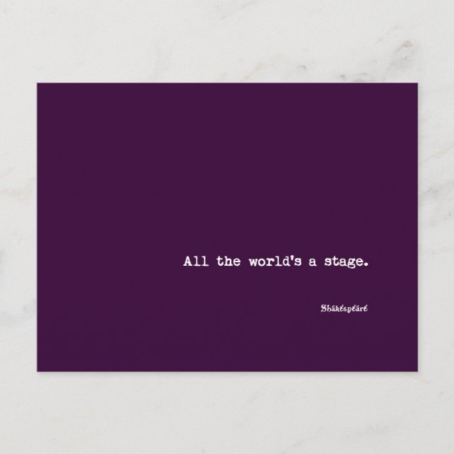 Postcard - Die ganze Welt ist eine Bühne - Shakesp Postkarte (Vorderseite)