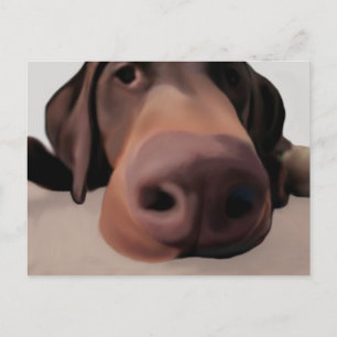 Postcard Dog Big Nose gestrichen Postkarte