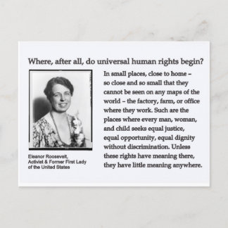 Postcard-Eleanor Roosevelt Human Rights Postkarte