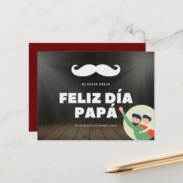 Postcard feliz día del padre postkarte (Vorderseite/Rückseite Beispiel)
