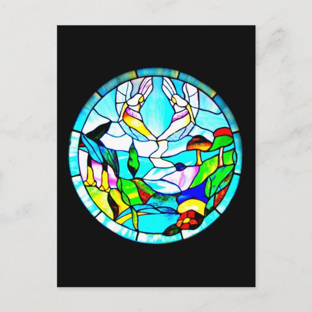 Postcard-festgehaltenes Glass-Louis Tiffany 3 Postkarte (Vorderseite)