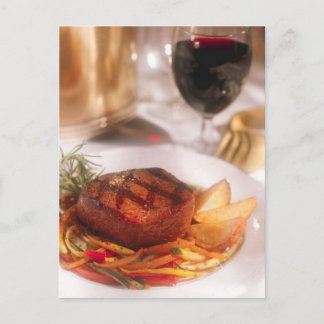POSTCARD FILET MIGNON STEAK DINNER POSTKARTE