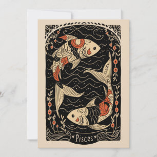 Postcard - Fisces Celestial Zodiac Art Feiertagskarte
