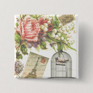 Postcard/Frankreich-Taste Button