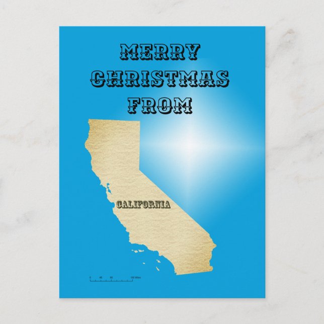 Postcard - Frohe Weihnachten aus Kalifornien Postkarte (Vorderseite)