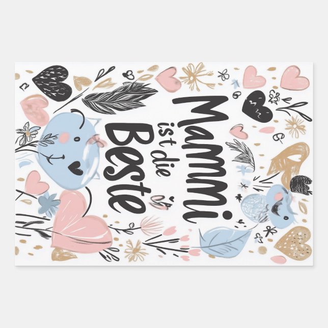 Postcard Geschenkpapier Set (Vorderseite)