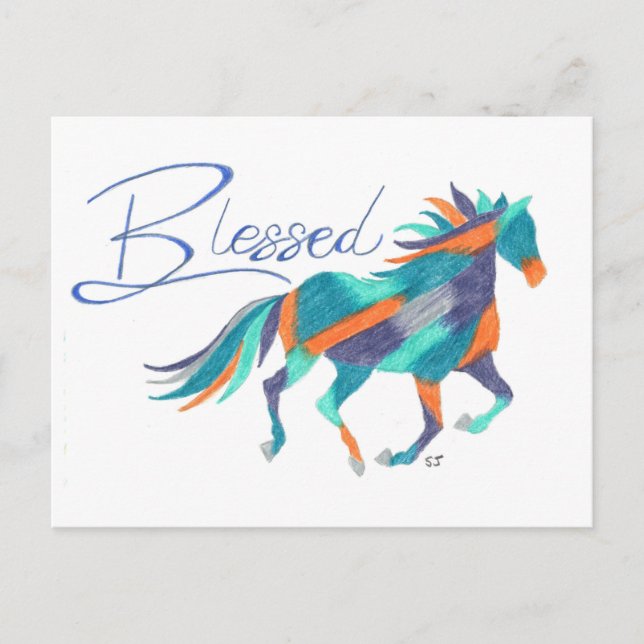 Postcard Gesegnetes Pferd von Sherry Jarvis Postkarte (Vorderseite)