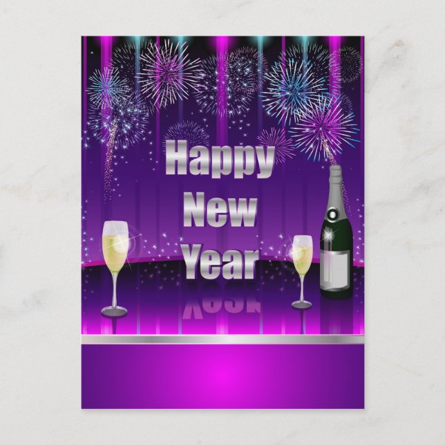 Postcard glücklich Neues Jahr Feiertagspostkarte (Vorderseite)