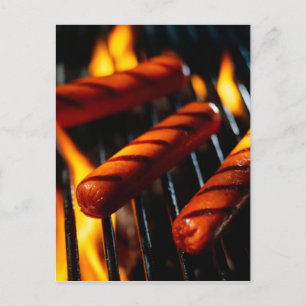 POSTCARD GRILLED HOTDOGS POSTKARTE