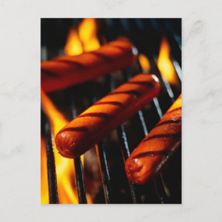 POSTCARD GRILLED HOTDOGS POSTKARTE