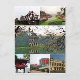 Postcard Hanoi Monuments, Vietnam Postkarte