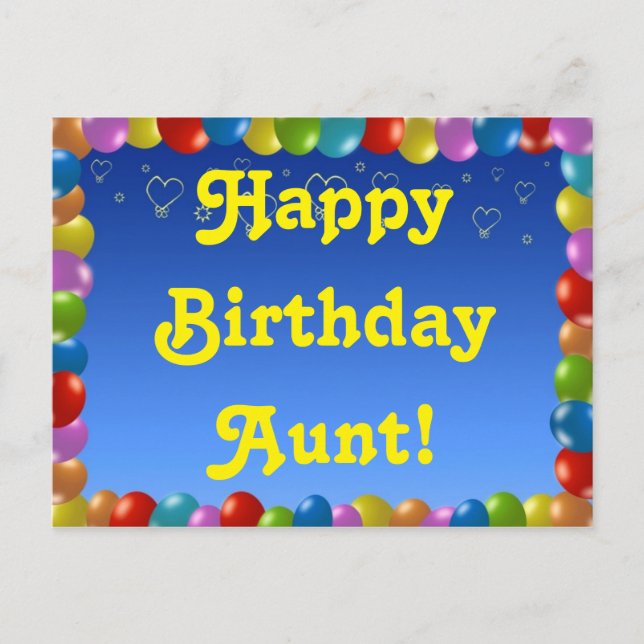 Postcard Happy Birthday Tante Postkarte (Vorderseite)