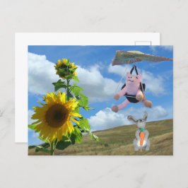 Postcard - Happy Friends on Hill Postkarte