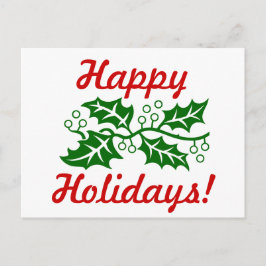 Postcard - Holly Greetings Feiertagspostkarte