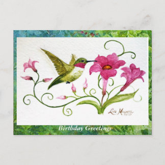 Postcard Hummingbird Grußkarte Postkarte