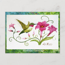 Postcard Hummingbird Grußkarte Postkarte